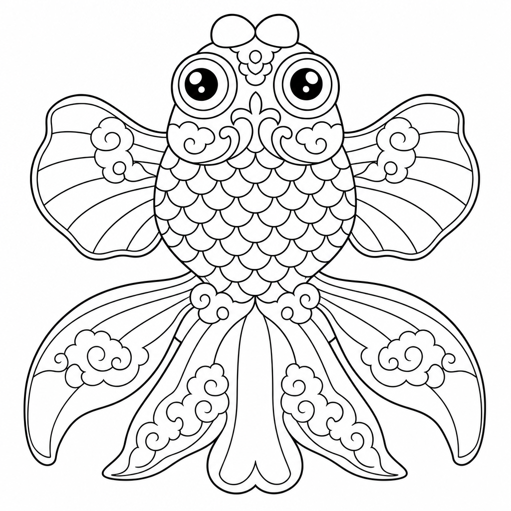 金鱼风筝线稿