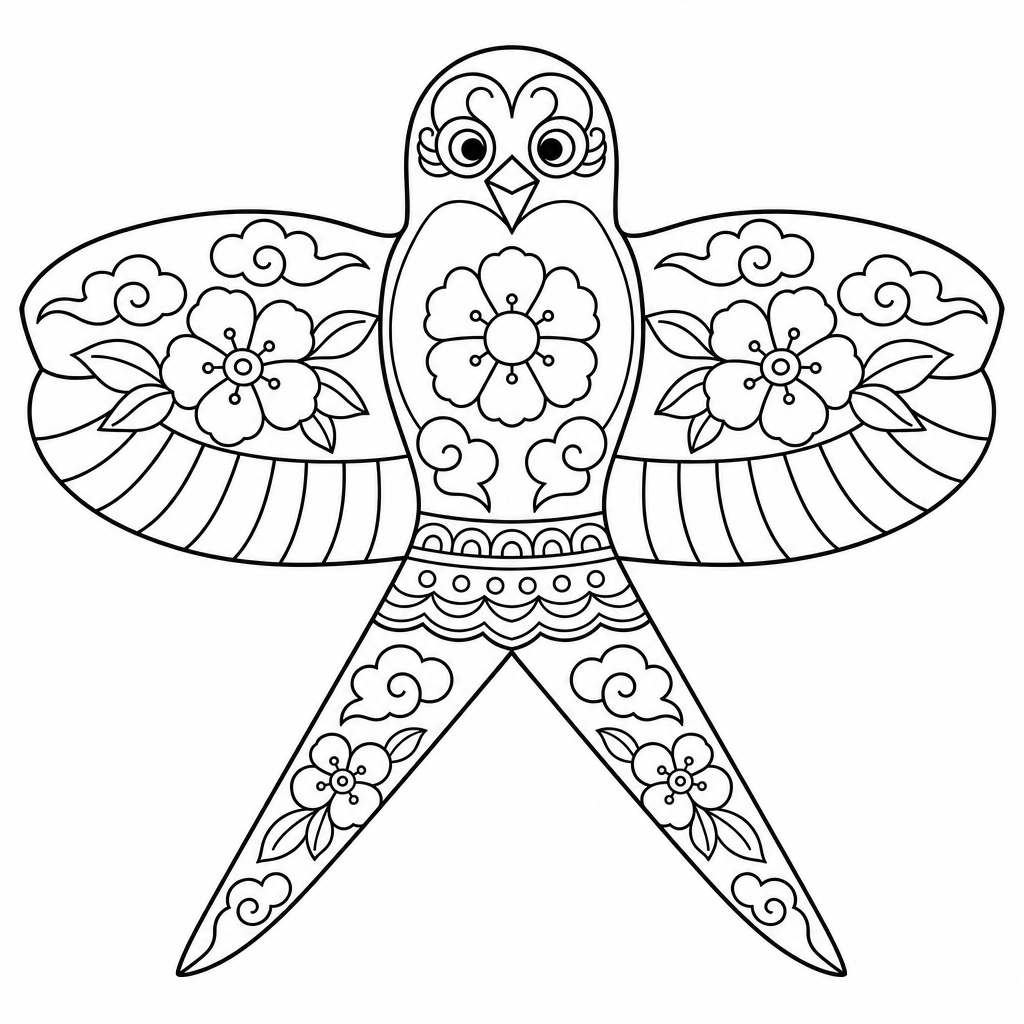 燕子风筝线稿
